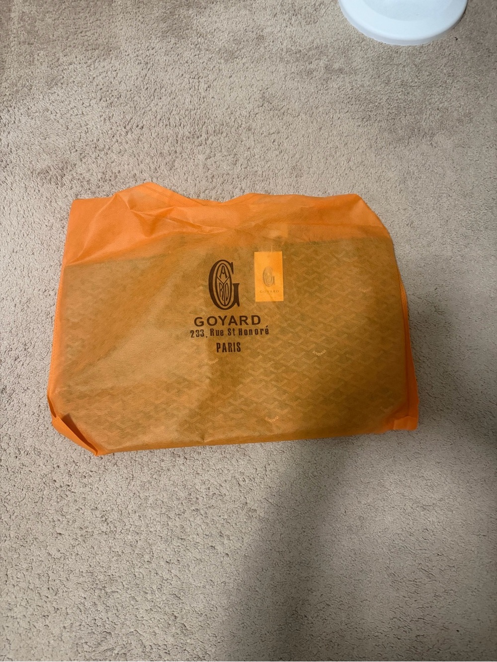 Goyard Orange Branded Dust Bag